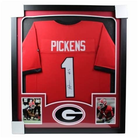 George Pickens Autographed Signed Georgia Bulldogs Framed Deluxe Red ...