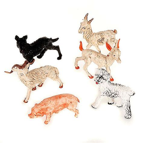 Nativity set accessory, 6-piece set of animals figurines | online sales ...