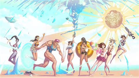 Overwatch beach~ by luxxille.deviantart.com on @DeviantArt (มีรูปภาพ)