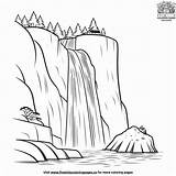 Cascading Cliffs Coloring Pages sketch template