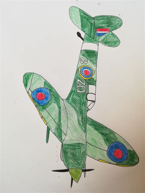 Spitfire plane from WW2 : r/drawing