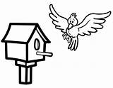 Bird House Coloring Page sketch template