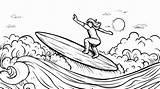Summer Surfer Coloring Page For Kids Beach Theme Activity Sheet  sketch template