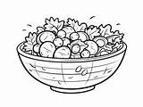 Salad Bowl Coloring Page  sketch template