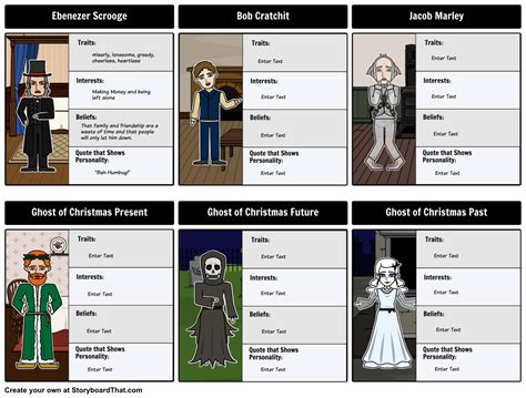 A Christmas Carol Characters Worksheet | AlphabetWorksheetsFree.com