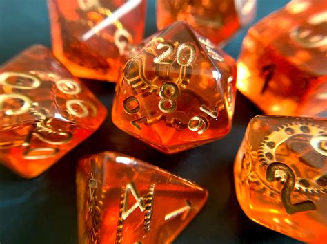 Gear & Wheel Dnd Dice Set for Dungeons and Dragons, D20 Polyhedral Dice sEt TTrpg RPg TAbletop ...