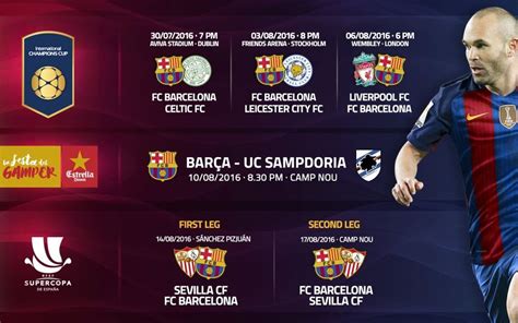 FC Barcelona's pre-season schedule