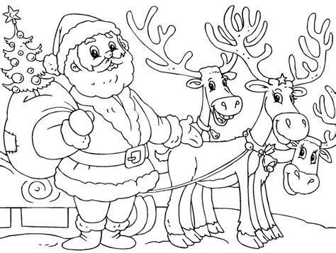 6+ Santa And Reindeer Coloring Page For You - cosjsma