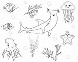Printable Coloring Pages For Kids Underwater World 18734951 Vector Art  sketch template