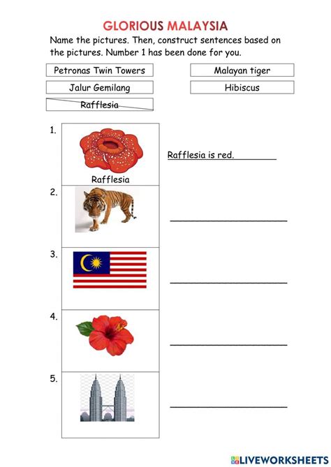 Glorious Malaysia (Malaysia Independence Day) worksheet Online Workouts ...