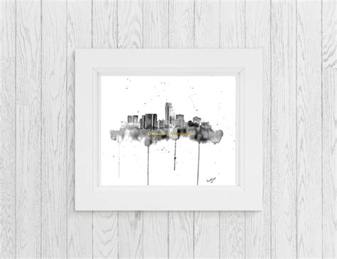 Omaha Skyline Art Omaha Skyline Painting Omaha Skyline - Etsy