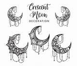 Crescent moon coloring page Decoration Element Collection 3254232  sketch template