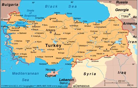 Map Of Turkey Showing Antalya - States Of America Map