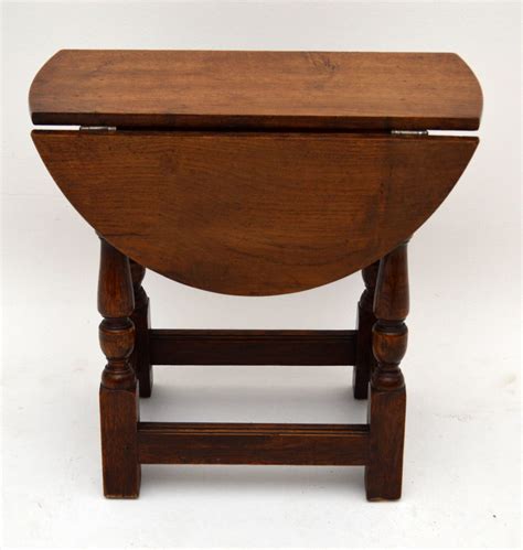 Small Antique Solid Oak Drop Leaf Occasional Table | Marylebone Antiques