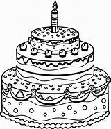 Birthday Cake Coloring Page At GetColoringscom  Free Printable sketch template