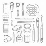 Herramientas De Maquillaje Para Colorear  Páginas Mimi Panda sketch template
