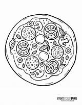 Printable Pizza Coloring Pages sketch template