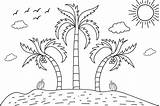Summer Sunset Tropical beach Line Art Sunshine Scenery hand drawn  sketch template