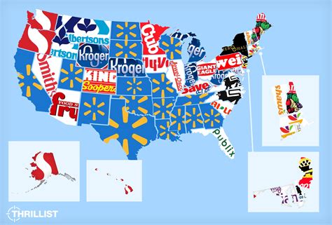 The Most Popular Grocery Store in Every US State [1940x1316] : MapPorn