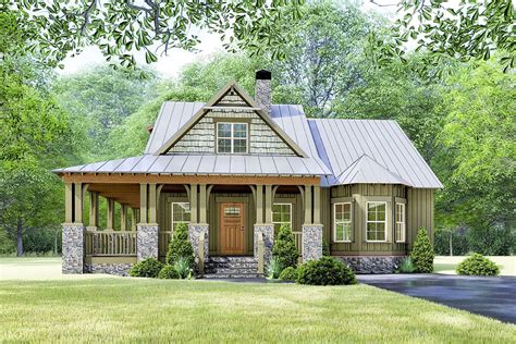 Rustic Cottage House Plan with Wraparound Porch - 70630MK ...