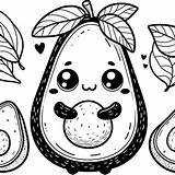3000  Avocado Coloring Book Page Pictures sketch template
