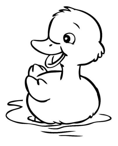 Cute Baby Duck Coloring Page » Turkau