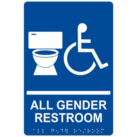 ADA All Gender Restroom Sign RRE-25425_WHTonBLU Gender Neutral