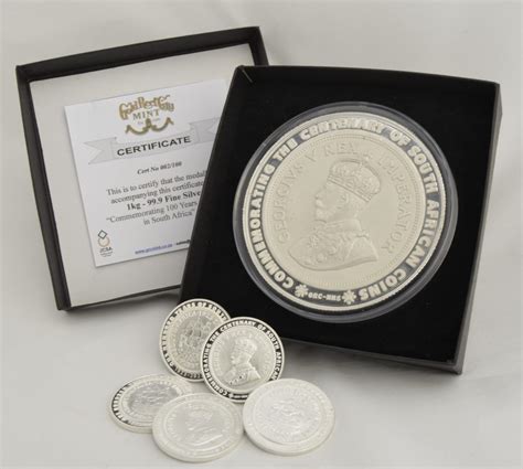 1Kg Fine Silver – 100yrs of SA coins Medallion (limited to 100 units) incl Capsule – Gold Reef ...