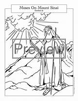 Bible Coloring Pages Moses On Mount Sinai  Etsy Finland sketch template