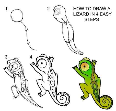 DARYL HOBSON ARTWORK: How To Draw A Lizard Step By Step