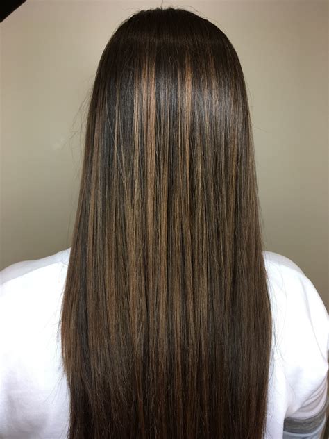 Medium brown hair with a caramel balayage | Balayage straight hair, Straight hairstyles, Best ...