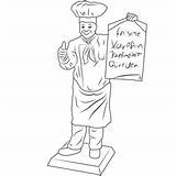 Chef Sculpture Coloring Page For Kids  Free Chefs Printable sketch template
