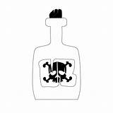Premium Vector  Cartoon Bottle Of rum Drink For pirates Coloring Style sketch template