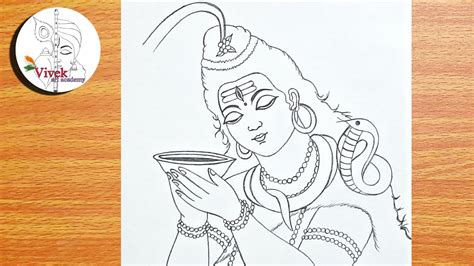 Easy Pencil Drawing of Lord Shiva Drinking Poison | Lord Shiv Thakur Drawing Step by Step - YouTube