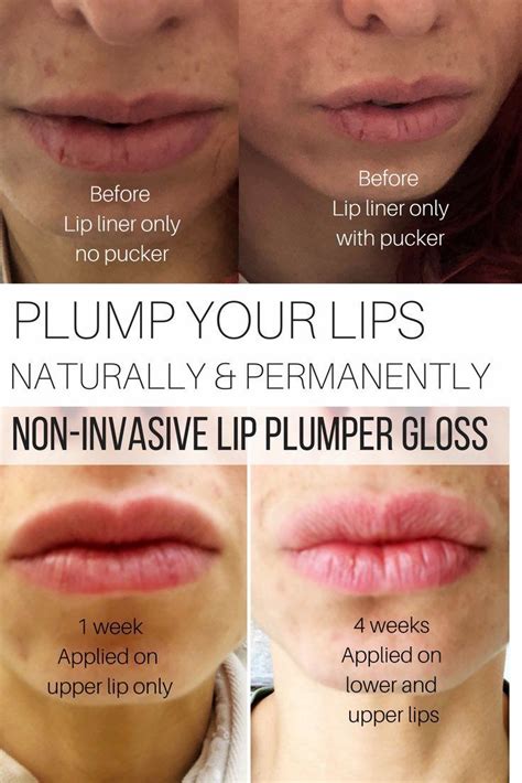 Plump your lips naturally and permanently, non-invasive lip plumper gloss, before and after ...