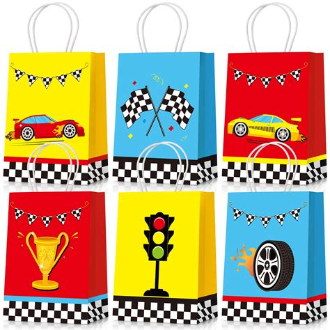 Buy 24 Pieces Race Car Party Bags Race Car Party Supplies Goodie Gift Bags Treat Bags with ...