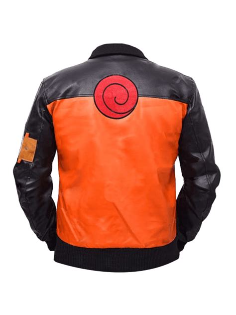 Mens Naruto Uzumaki Bomber Leather Jacket - A2 Jackets