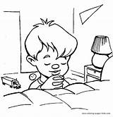 Child Praying Coloring Page sketch template