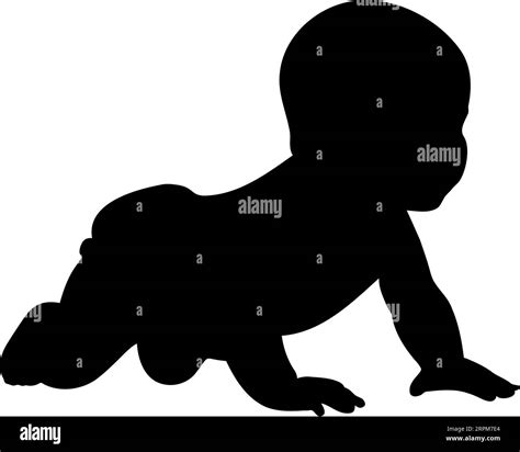 Baby crawling silhouette. Vector illustration Stock Vector Image & Art - Alamy