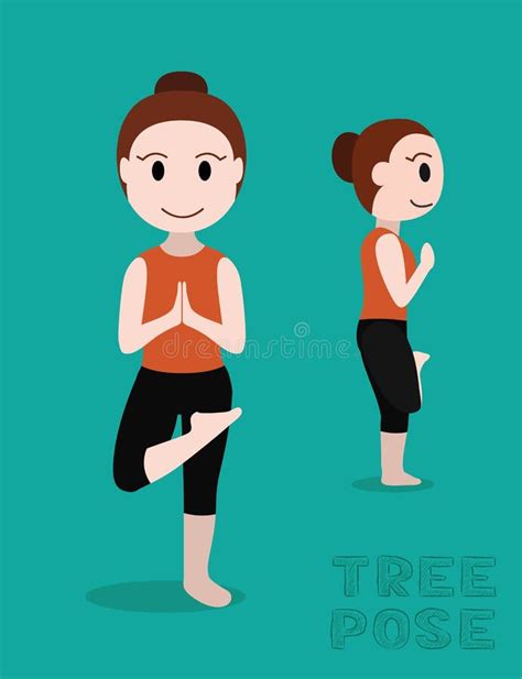 Yoga Tree Pose Woman Stock Illustrations – 1,935 Yoga Tree Pose Woman ...