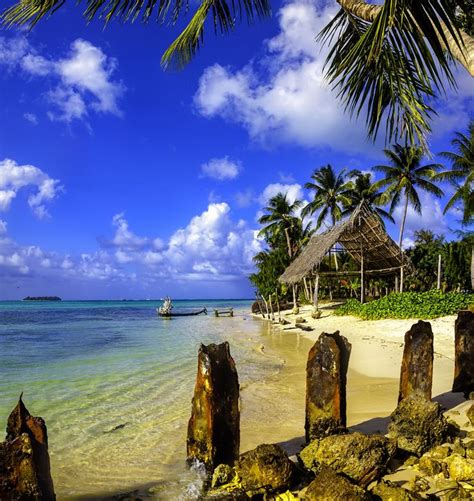 Grass Hut on Micro Beach, Saipan, Commonwealth of the Northern Mariana ...