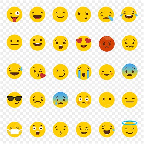 Emoji Set Vector Hd PNG Images, Set Of Emojis Vector, Emoji, Set, Emoticon PNG Image For Free ...