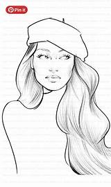 Face coloring page Adult Printable Fashion Book  sketch template