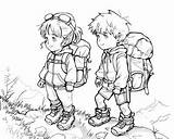 Hiking Coloring Pages sketch template