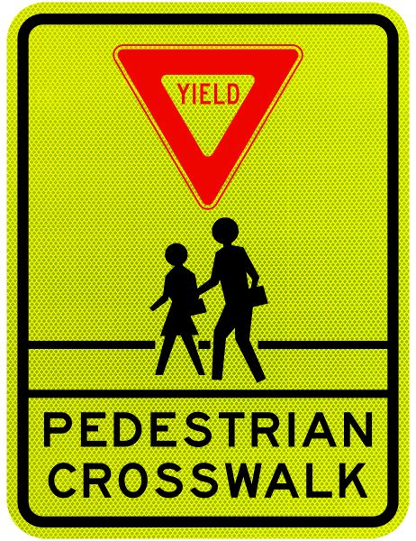 Yield Pedestrian Crosswalk Sign X5638 - by SafetySign.com