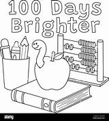 100th Day Of School Brighter Coloring Page Stock Vector Image & Art  Alamy sketch template