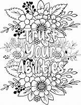 Premium Vector  Motivational Coloring Sheet Floral Pages For sketch template