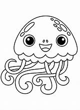 Cute jellyfish Coloring Page  Free Printable Pages sketch template