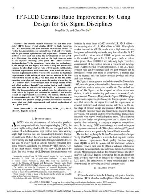 Enhancing LCD Contrast Ratio with DFSS | PDF | Oled | Liquid Crystal ...