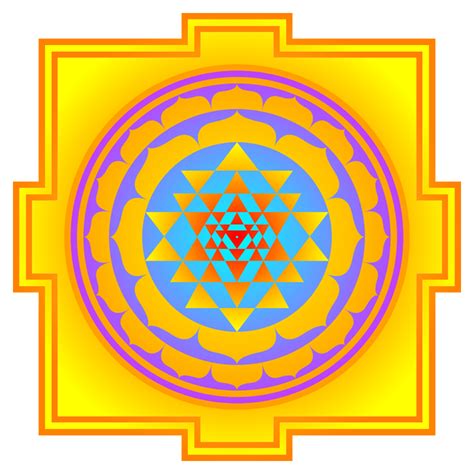 SriYantra color - Shaktism - Wikipedia Sri Yantra, Tantra, Yoga Symbole, Rose Croix, Feuerstein ...